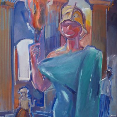 Karyatiden 2, oil on canvas, 60 x 90 cm, 2021